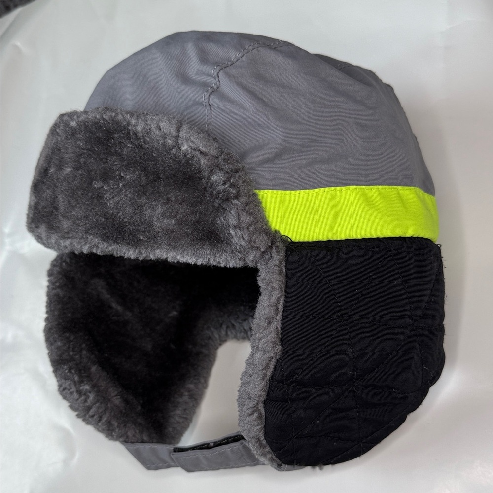 BabyWinter Snow Aviator Hat - Gray, Black, and Yellow OSFM